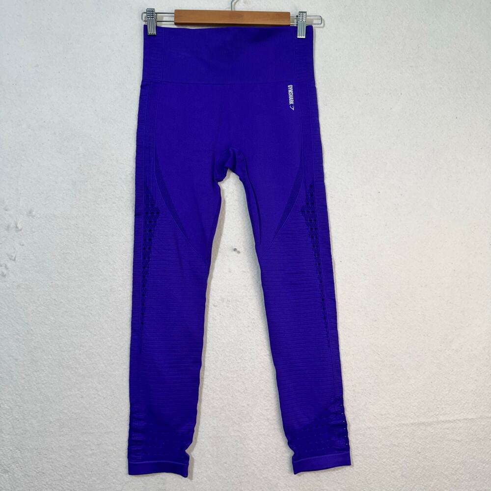 GymShark Energy High Waisted Cut-Out Seamless Leggings Size Medium Indigo Purple